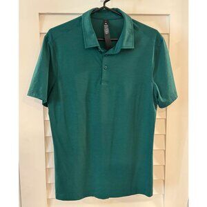 LuluLemon Men's Evolution Short-Sleeve Polo (Storm Teal, PolyBlend, Size M)